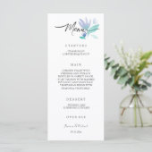 Menu Boho Artistic Blue Floral Garden Aquarelle (Debout devant)