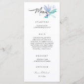 Menu Boho Artistic Blue Floral Garden Aquarelle (Devant)