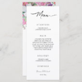 Menu Boho Artistic Fairy Jardin Floral Aquarelle (Devant / Derrière)