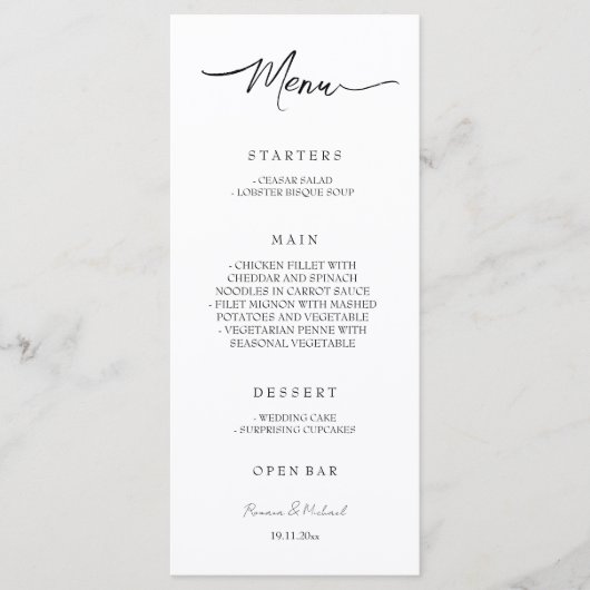 Menu Boho Artistic Fairy Jardin Floral Aquarelle (Devant)