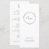 Menu Boho Bamboo Feuille Botanique Vert doux et élégant (Devant / Derrière)