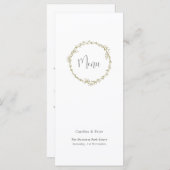 Menu Boho Bamboo Feuille Botanique Vert doux et élégant (Devant / Derrière)