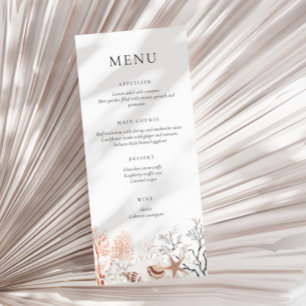 Menu Boho Beach Coral Reef neutre