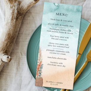 Menu Boho Beach Destination Mariage Océan Shoreline