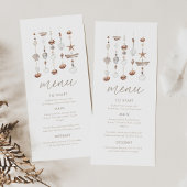 Menu Boho Beach Shell Baby shower