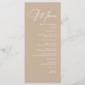 Menu Boho Beige Neutral Mariage (Devant)