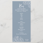 Menu Boho bleu Boho à double face Mariage Floral Boisso (Dos)