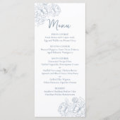 Menu Boho bleu Boho à double face Mariage Floral Boisso (Devant)