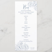 Menu Boho bleu Boho à double face Mariage Floral Boisso (Dos)