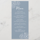 Menu Boho bleu Boho à double face Mariage Floral Boisso (Devant)
