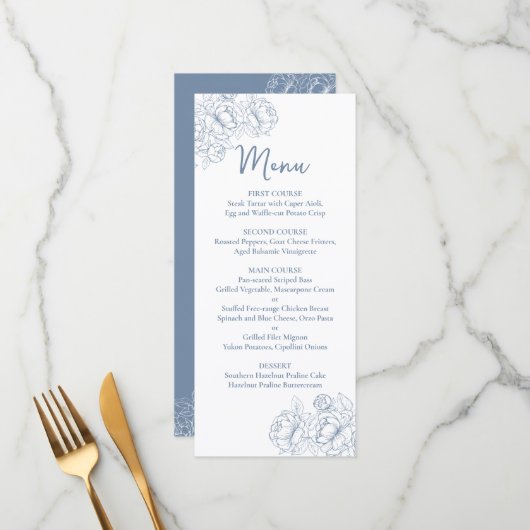 Menu Boho Boho Mariage floral à deux côtés Boisson+ (Devant/Arrière en situation)