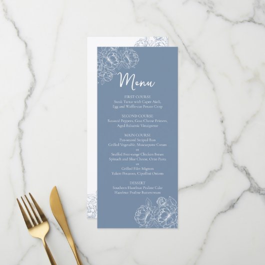 Menu Boho Boho Mariage floral à deux côtés Boisson+ (Devant/Arrière en situation)