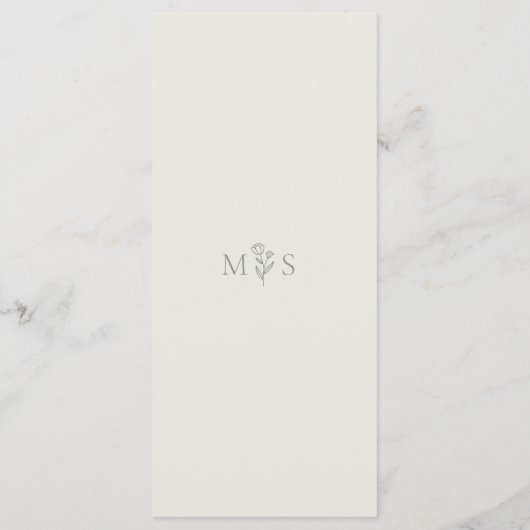 Menu Boho Botanogramme Sage Mariage vert (Dos)
