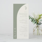 Menu Boho Botanogramme Sage Mariage vert (Debout devant)