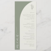 Menu Boho Botanogramme Sage Mariage vert (Devant)