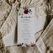 Menu Boho Burgundy Blush