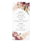 Menu Boho Burgundy, Blush & Rose Gold Elegant (Devant)
