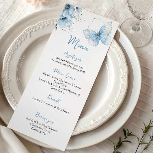 Menu Boho Butterfly Wildflower Floral Boy Baby Shower