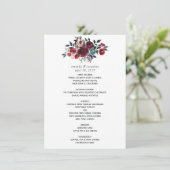 Menu Boho Chic Bourgogne et Mariage floral Navy (Debout devant)