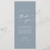 Menu Boho Chic Dusty Merci bleu et Mariage (Dos)