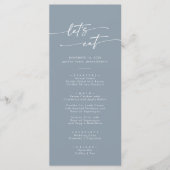 Menu Boho Chic Dusty Merci bleu et Mariage (Devant)