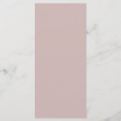 Menu Boho Chic Dusty Rose rose Mariage Monogramme (Dos)