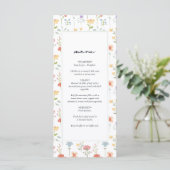 Menu Boho Chic Fleur sauvage Moderne Floral Mariage (Debout devant)