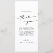 Menu Boho Chic noir et blanc Merci et Mariage (Dos)