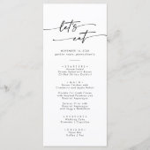 Menu Boho Chic noir et blanc Merci et Mariage (Devant)