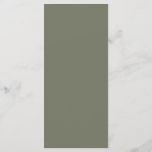 Menu Boho Chic Olive Vert Monogramme Mariage (Dos)