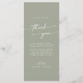 Menu Boho Chic Sage Green Merci et Mariage (Dos)