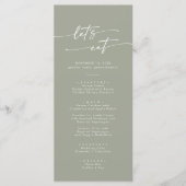 Menu Boho Chic Sage Green Merci et Mariage (Devant)