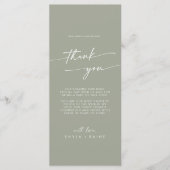 Menu Boho Chic Sage Green Merci Place Card (Devant)