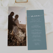 Menu Boho Chic Seafoam Mariage photo Turquoise