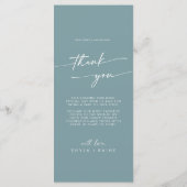 Menu Boho Chic Seafoam Merci Turquoise et Mariage (Dos)