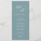 Menu Boho Chic Seafoam Merci Turquoise et Mariage (Devant)