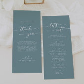 Menu Boho Chic Seafoam Merci Turquoise et Mariage