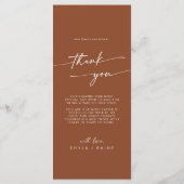 Menu Boho Chic Terracotta Merci et Mariage (Dos)