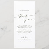 Menu Boho Chic Vert et Blanc Merci et Mariage (Dos)