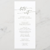 Menu Boho Chic Vert et Blanc Merci et Mariage (Devant)
