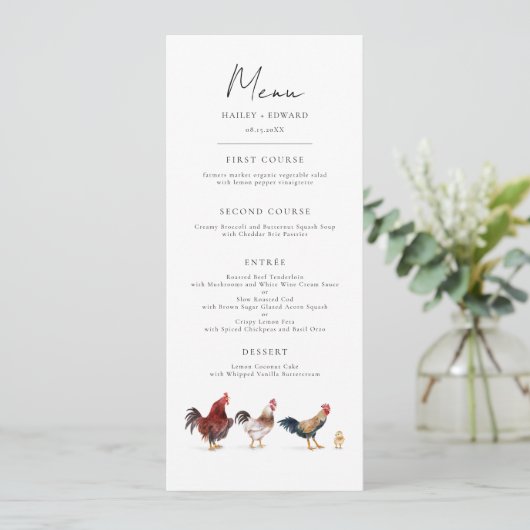 Menu Boho Chicken Dîner Mariage (Debout devant)