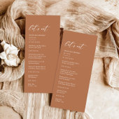 Menu Boho d'automne brûlé Mariage orange