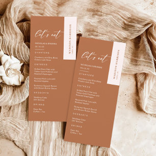 Menu Boho d'automne brûlé Mariage orange