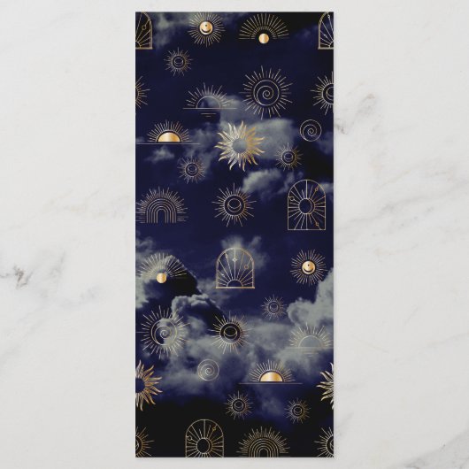 Menu Boho de la marine Céleste Galaxy Sun Crescent (Dos)