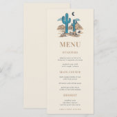 Menu Boho Desert Cactus Arizona Phoenix Wedding (Devant / Derrière)