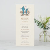 Menu Boho Desert Cactus Arizona Phoenix Wedding (Debout devant)