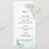 Menu Boho Dusty Blue Eucalyptus Baby shower de verdure (Devant / Derrière)