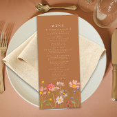 Menu Boho Fall Floral Bural Orange Mariage