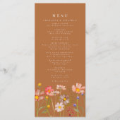 Menu Boho Fall Floral Bural Orange Mariage (Devant)