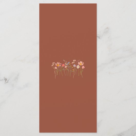 Menu Boho Fall Wildflower Terracotta Rust Wedding (Dos)